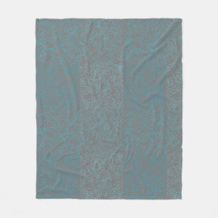 Terrain Pattern Blue 01bx4 Gray BG Fleecedecke
