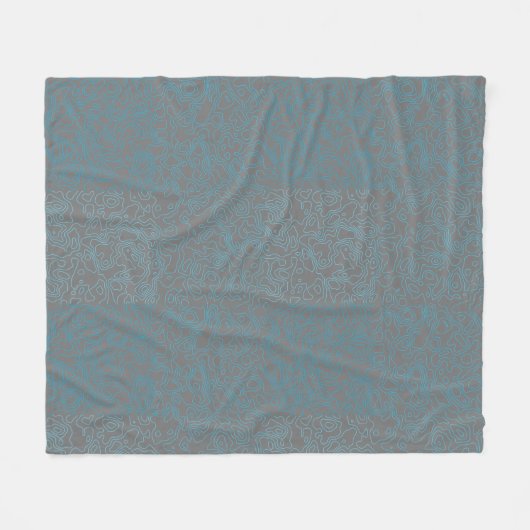 Terrain Pattern Blue 01bx4 Gray BG Fleecedecke (Vorderseite (Horizontal))