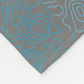 Terrain Pattern Blue 01bx4 Gray BG Fleecedecke (Ecke)