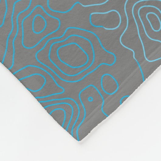 Terrain Pattern Blue 01bx4 Gray BG Fleecedecke (Ecke)