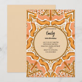 Terrakotta-Abstraktes Muster Moderne Pinselstriche Einladung (Vorne/Hinten)