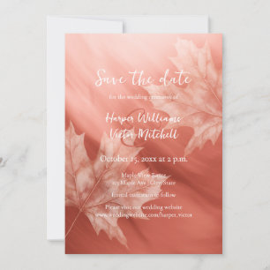 Terrakotta-Ahorn-Blätter Hochzeit im Herbst Save The Date