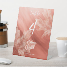 Terrakotta-Ahorn-Blätter Hochzeit im Herbst Sockelschild