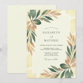 Terrakotta-Amblatt-Hochzeit Einladung (Vorne/Hinten)