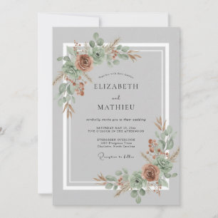 Terrakotta Ätherische Botanische Hochzeit Einladung