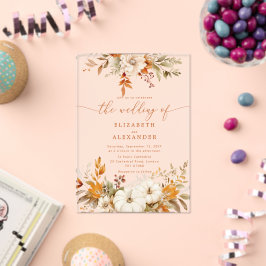 Terrakotta auf dem Herbst Acryleinladungen