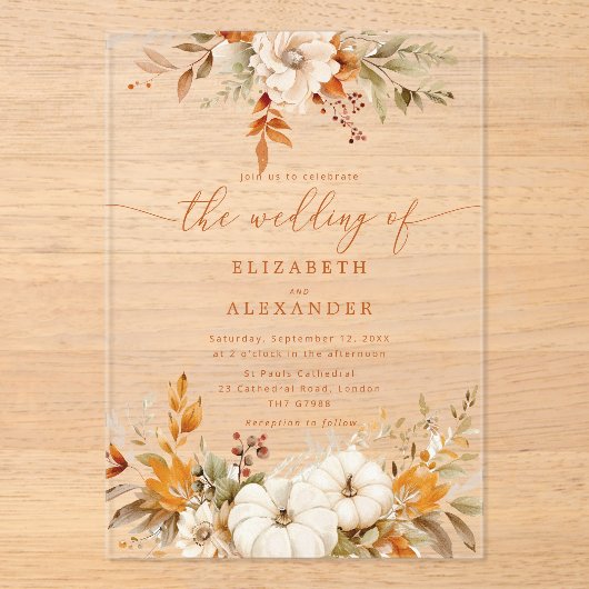 Terrakotta auf dem Herbst Acryleinladungen (Vorderseite)