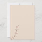 Terrakotta Beige Blume Einfache Botanik Einladung (Rückseite)