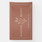Terrakotta Beige gerahmte Blumen-Botanik Banner (Vertikal)