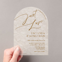 Terrakotta Beige Trendige einfache Hochzeit Acryleinladungen
