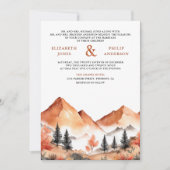 Terrakotta-Bergwald-Foto-QR-Code-Hochzeit Einladung (Vorderseite)