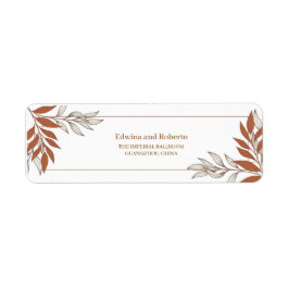 Terrakotta-Blatt Hochzeit Rücksende-Adresse-Etiket
