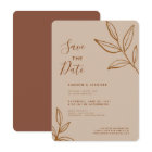 Terrakotta-Blatt Save-the-Date Virtuelle Hochzeit