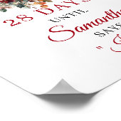 Terrakotta Blumen Boho Brautparty Countdown Poster (Ecke)