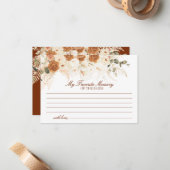 Terrakotta-Blumen-Boho-Erinnerung an das Brautspie Mitteilungskarte (Vorderseite/Rückseite Beispiel)