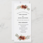Terrakotta-Blumen-Boho-Hochzeitsprogramm mit düste (Vorderseite)