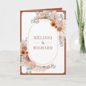 Terrakotta-Blumen Boho-Pampas-QR-Code-Hochzeit Einladung (Vorderseite)