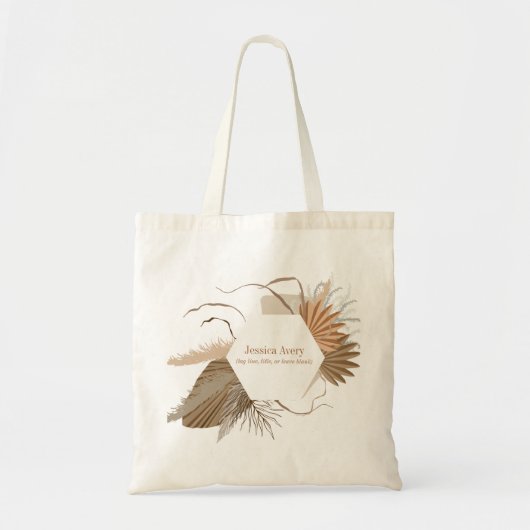 Terrakotta Blumen Boho Tropisch Tragetasche (Vorne)