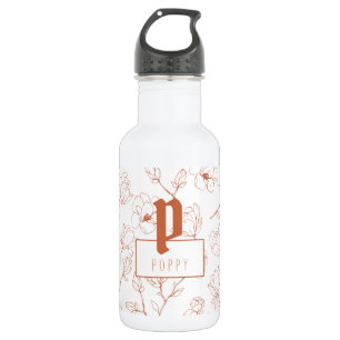 Terrakotta-Blumen-Monogramm-Name Edelstahlflasche
