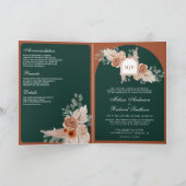Terrakotta Blumen Pampas Smaragdgrüner QR-Code Hoc Einladung (Innenseite)