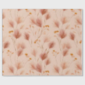 Terrakotta Blumen Pampasgras Muster Geschenkpapier (Flach)