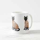 Terrakotta-Blumen-Schwarzkatze-Kaffeetasse Kaffeetasse (VorderseiteRechts)