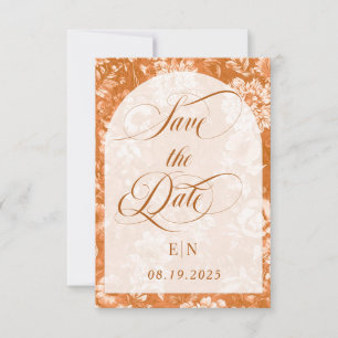 Terrakotta-Blumen-Victorian-Hochzeit Save The Date
