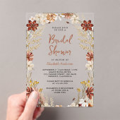 Terrakotta-Blumen-Wildblumen-Brautparty Acryleinladungen (Insitu (Handheld))