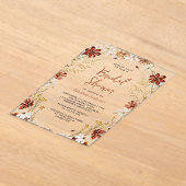 Terrakotta-Blumen-Wildblumen-Brautparty Acryleinladungen (Ablage )