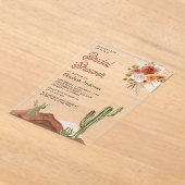 Terrakotta Blumen Wüstenkaktus Brautdusche Acryleinladungen (Ablage )