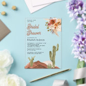 Terrakotta Blumen Wüstenkaktus Brautdusche Acryleinladungen (In Situ (Hochzeit))