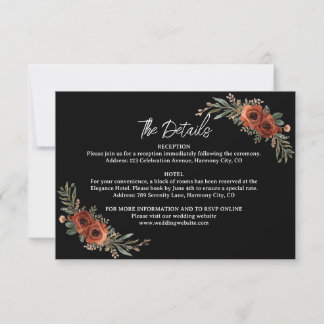 Terrakotta-Blumendetails-Umschlagkarte mit Stimmun RSVP Karte