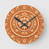 Terrakotta Blumenmandala Runde Wanduhr (Vorderseite)