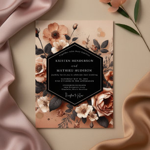 Terrakotta Blumenromanze Hochzeit Einladung