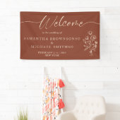 Terrakotta-Blumenstrauß Boho-Botanik Willkommen Banner (Insitu)
