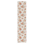 Terrakotta-Blumenstrauß Botanisches Muster Kurzer Tischläufer (Vorderseite)