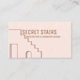 Terrakotta-Blush-Architekt-Treppe-Tür-Fenster Visitenkarte