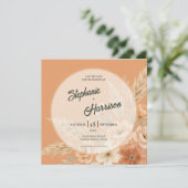 Terrakotta-Blüten-Hochzeitseinladung Save The Date (Stehend Vorderseite)
