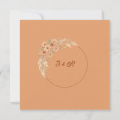 Terrakotta-Blüten-Hochzeitseinladung Save The Date (Rückseite)
