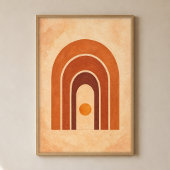 Terrakotta Bögen bei Dämmerung Gouache Boho Kunst Poster