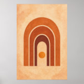 Terrakotta Bögen bei Dämmerung Gouache Boho Kunst Poster (Vorne)