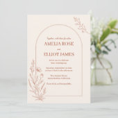 Terrakotta-Bogen-Boho-Hochzeit Einladung (Stehend Vorderseite)