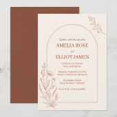 Terrakotta-Bogen-Boho-Hochzeit Einladung (Vorne/Hinten)