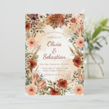 Terrakotta-Boho-Blumen-Herbst-Rustikal-Elegant