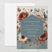 Terrakotta-Boho-Blütenhochzeit Einladung (Vorne/Hinten)