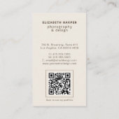 Terrakotta Boho Foto QR Code Modern Minimalistisch Visitenkarte (Rückseite)