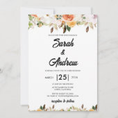 Terrakotta-Boho-Herbst-Blumenhochzeit Einladung (Vorderseite)