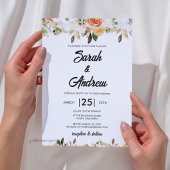 Terrakotta-Boho-Herbst-Blumenhochzeit Einladung