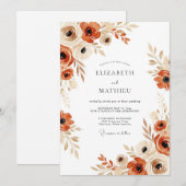 Terrakotta-Boho-Herbst-Blumenhochzeit Einladung (Vorne/Hinten)