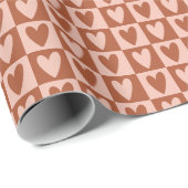 Terrakotta-Boho-Herzen Valentinsgeschenk Geschenkpapier (Rolleneckpunkt)